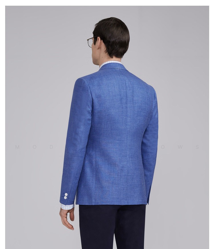 宝蓝色平驳领商务休闲单西
