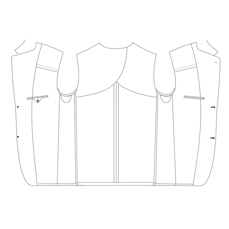 藏蓝色暗格纹戗驳领双排扣商务西装两件套